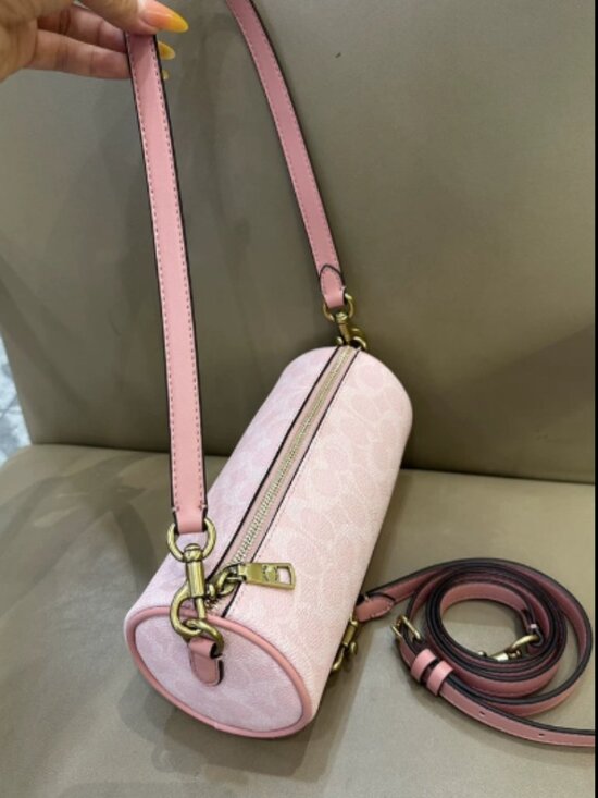 Coach Handbags - Coach Blush Pink Barrel Bag – Lightly Used, Gold Hardware, Like New